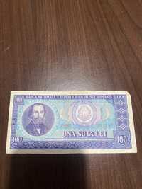 Bancnota 100 de lei din 1966 cu chupul lui Nicolae Balcescu