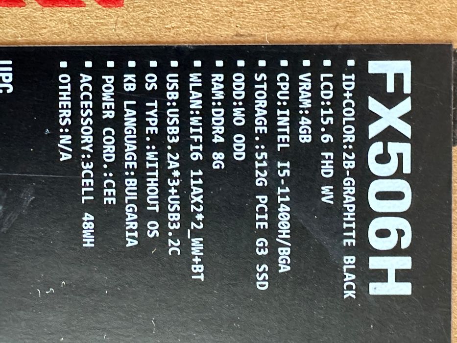 Asus Tuf Gaming Storage 512G Ram 8G