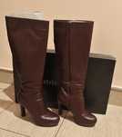 Cizme Fabio Lenzi burgundy din piele