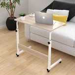 Birou mobil, portabil cu roti, reglabil pe inaltime, 80x40cm, crem