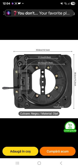 Suport scaun auto rotativ, campervan, buldo,  camping