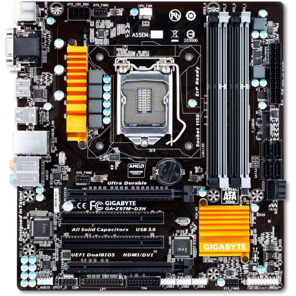 Дъно Дънна платка GIGABYTE GA-Z97M-D3H 1150 DDR3 OVERCLOCK