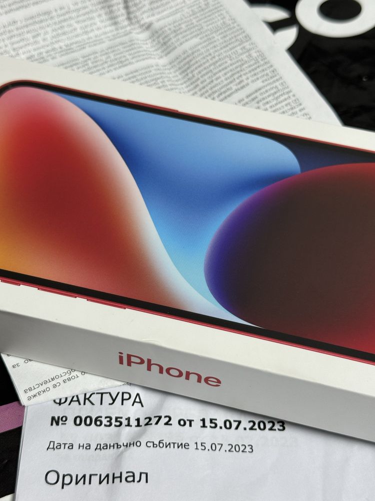 КАТО НОВ* 128GB iPhone 14 PLUS + Гаранция Vivacom 2025г Product RED