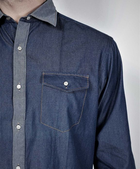 Camasa denim (blugi) Braiconf, cambrata, marimea 40