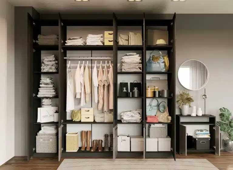 Set Mobila Dormitor Gri Noce C17 - Transport Gratuit in 4-10 zile