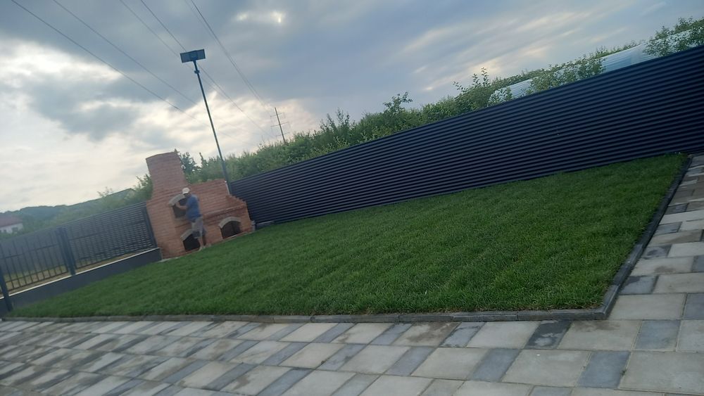 Piatra naturala de munte și Gazon rulou