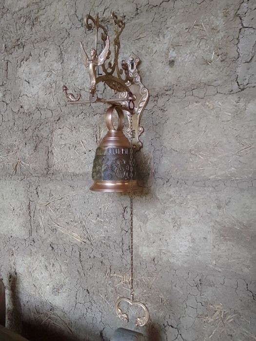 Clopot de perete/de poarta din bronz/H-aprox.42 cm