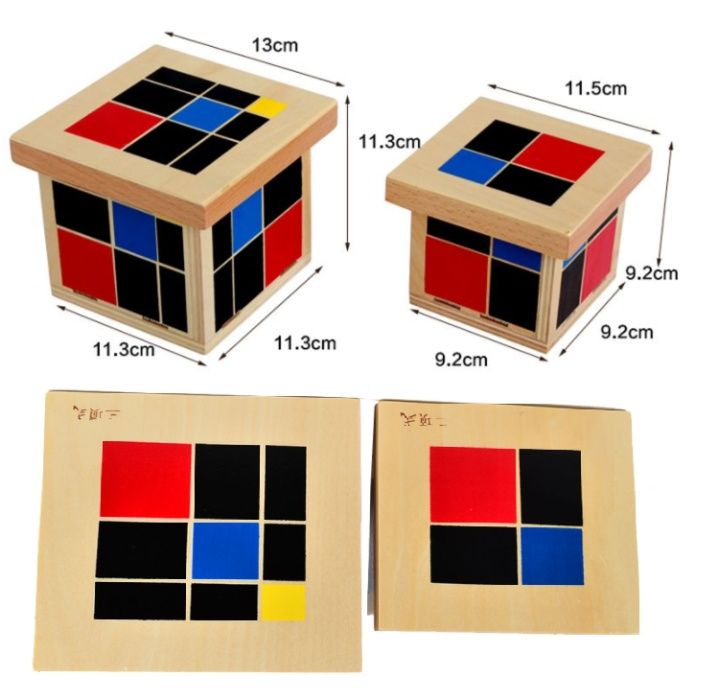 Montessori Trinomial Cube Монтесори Триномно Сензорно Кубче дървен