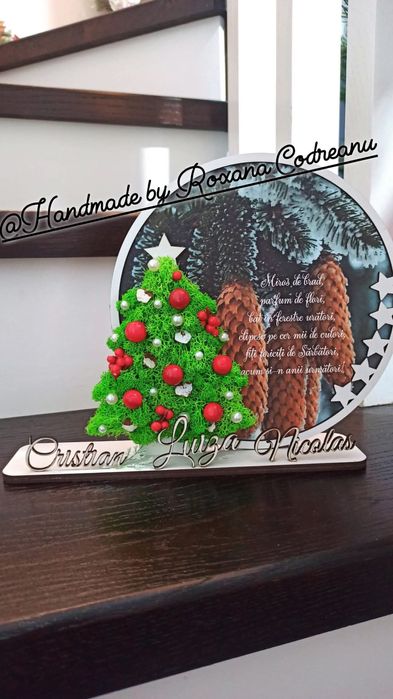 Tablouri si plachete din lemn cu licheni