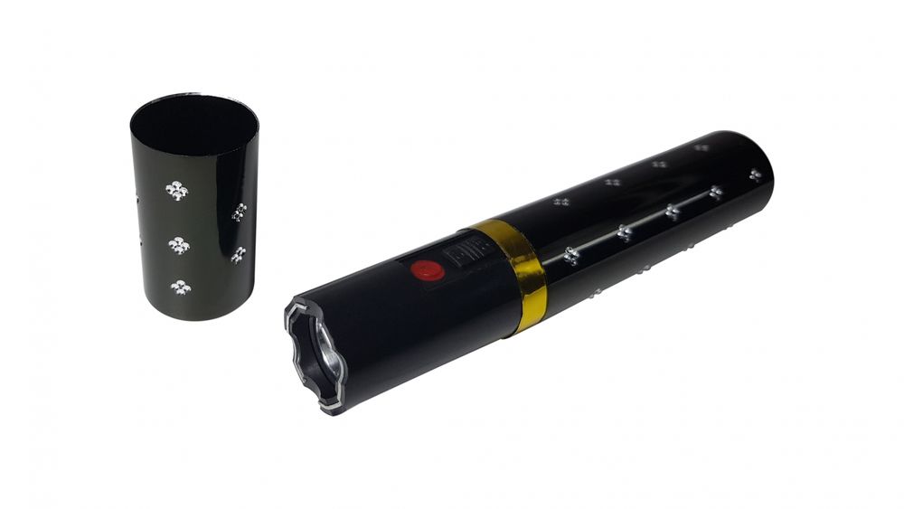 Mini electrosoc in forma de ruj, Lipstick Trouble, cu lanterna, negru