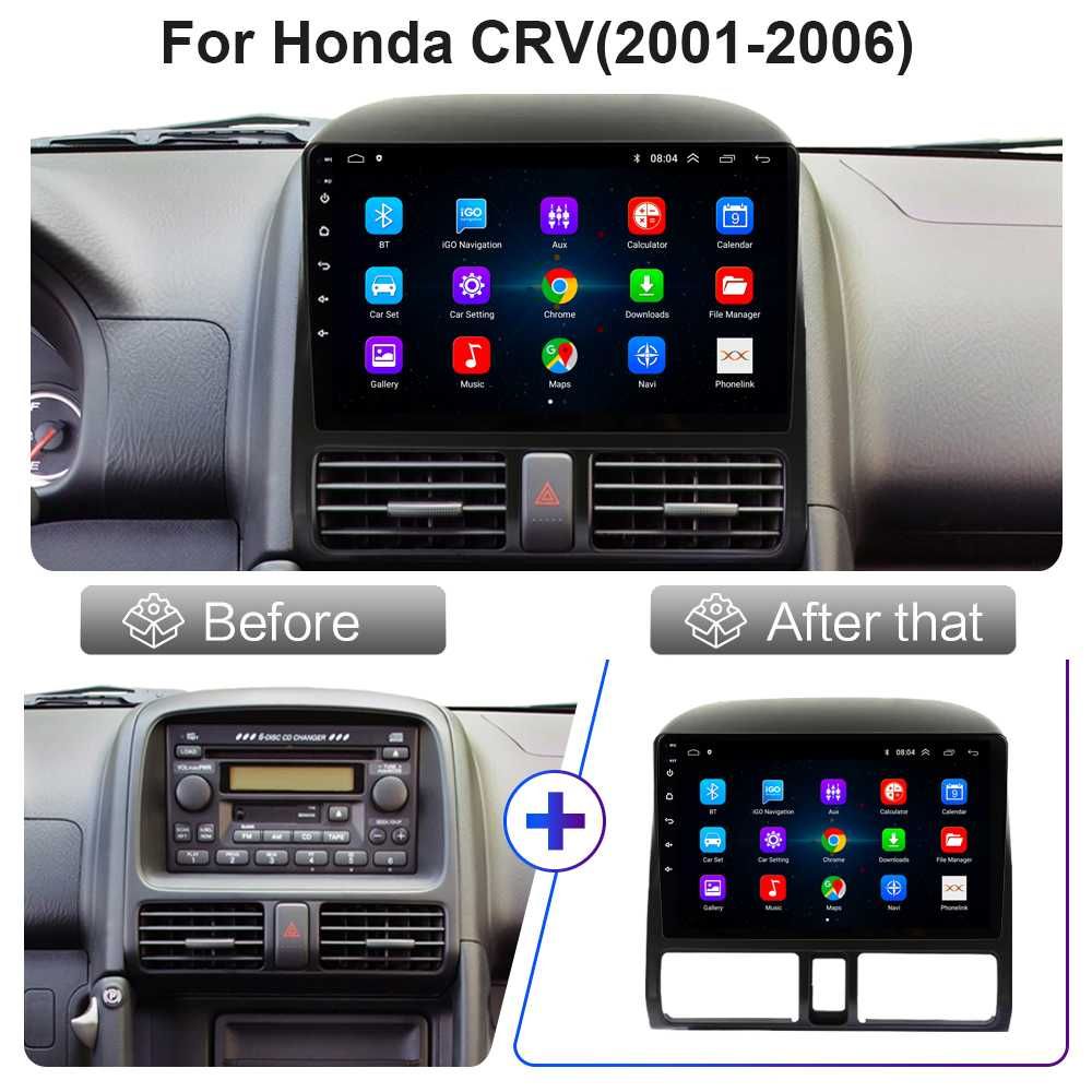 Мултимедия Двоен дин за HONDA CRV 2 Дин плеър Android Навигация CR-V