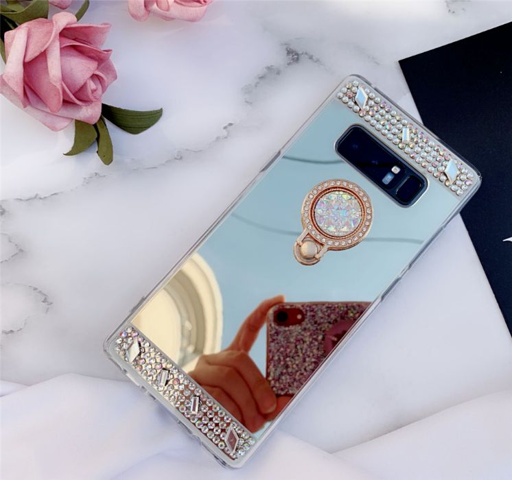 Husa oglinda, pietricele + inel pentru Samsung Galaxy S10+, S10 Plus