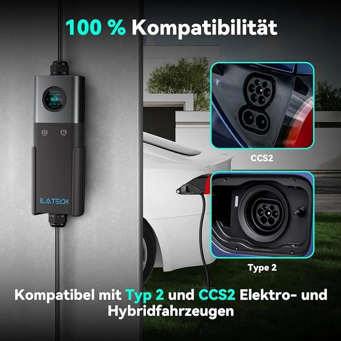 22kW Преносима зарядна станция за електромобили, трифазна, Type 2 5м