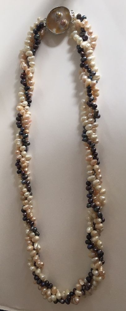 Colier perle naturale de cultură multișir colorate