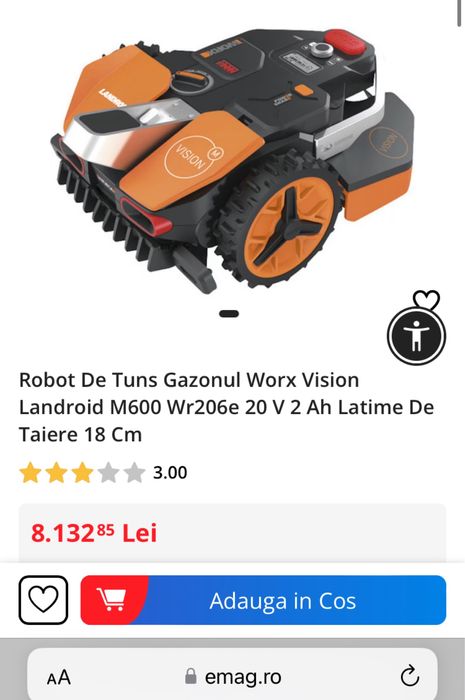 Robot Tuns iarba / Masina Gazon / NOUA / Sigilata / Vision M600