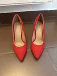 Pantofi stileto catifea rosii