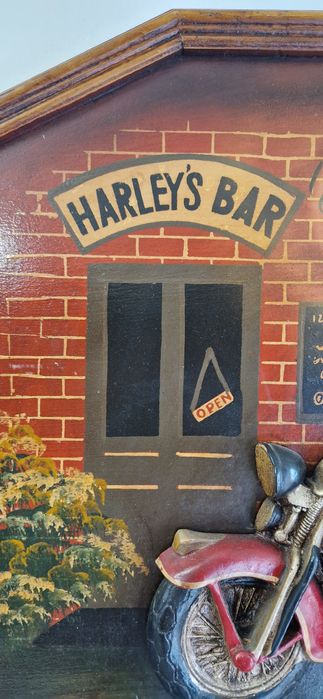 Tablou reclama veche Harley Davidson bar restaurant