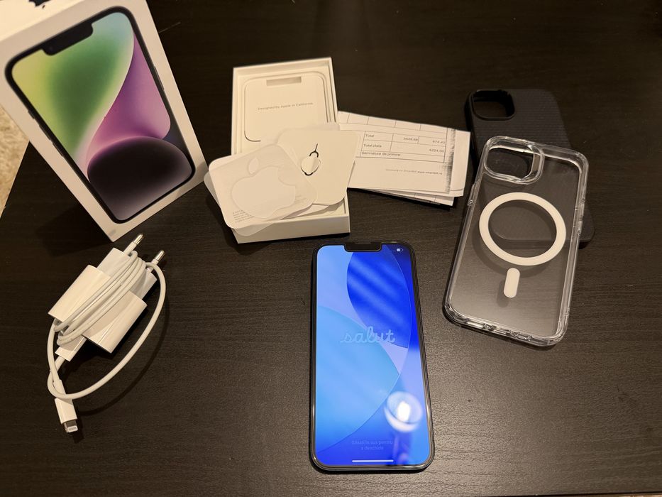 iPhone 14 128GB Midnight – Stare Perfecta/ Ca nou + Accesorii