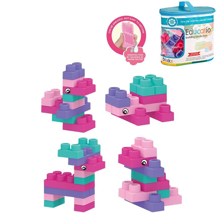 Конструктор от мека, гъвкава пластмаса - 56 елемента