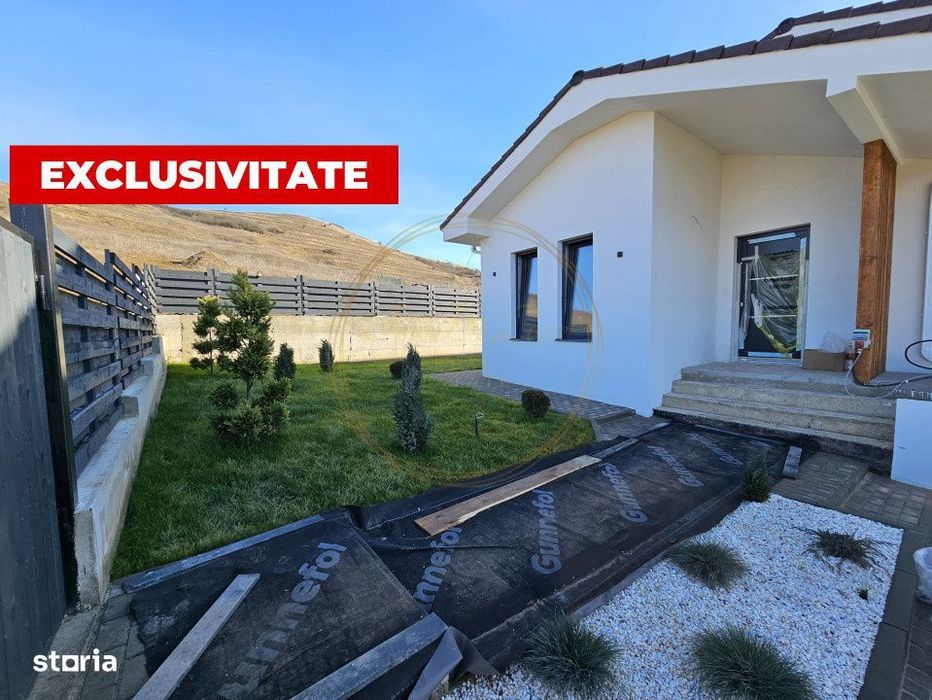 Casa individuala 1 nivel, teren 900 mp, 107 mp utili, 4 cam, com. Jucu