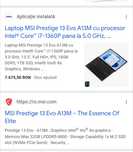Vand/Schimb laptop MSI prestige A13M, intel evo i7, 990 grame