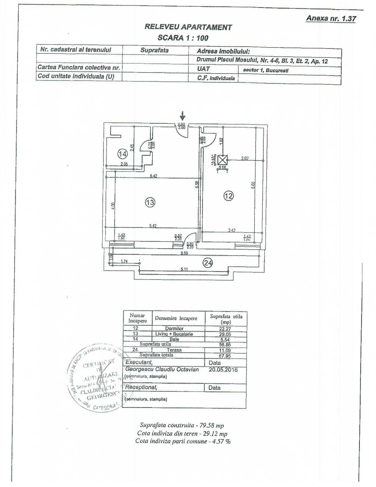 Apartament 2 camere Sisesti, cu boxa si loc parcare