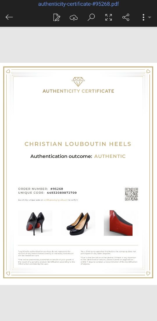 Christian Louboutin Токчета New Simple Pump 37, със сертификат