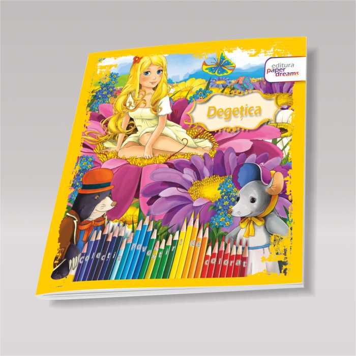 Pachet 12 carti de colorat si povesti + Set carioci 48 buc