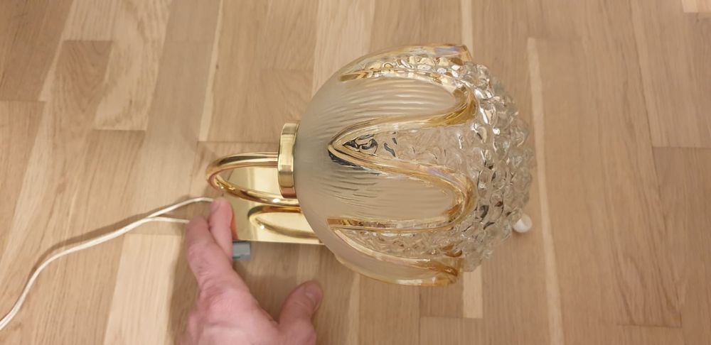 Aplica lampa vintage colectie alama sticla Essig Germania 1960