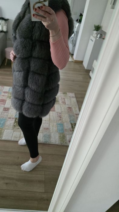 Vesta din BLANA NATURALA vulpe mărime M 38-40