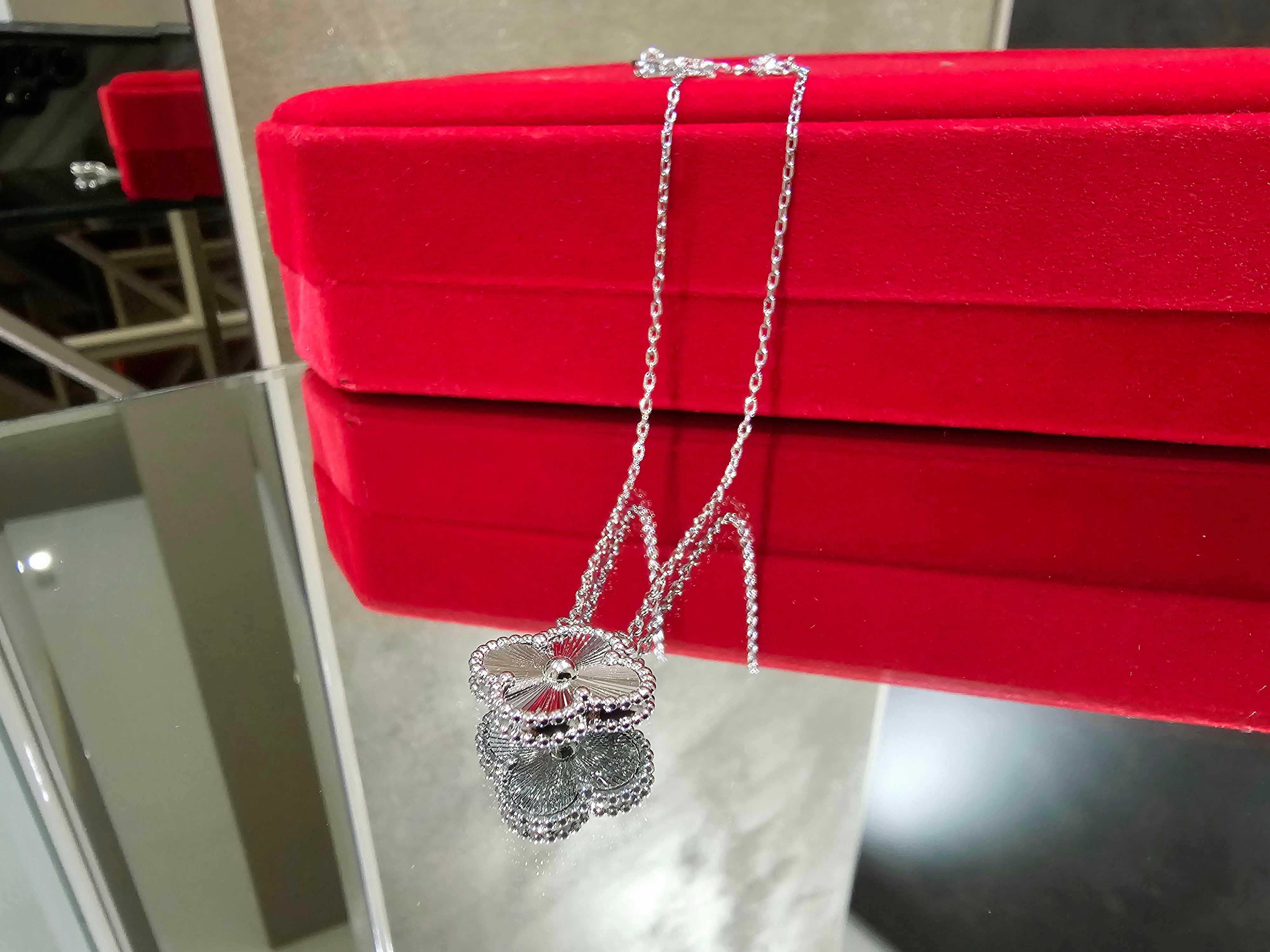Van Cleef & Arpels VCA Silver Alhambra 1 Motif Clover Дамско Колие