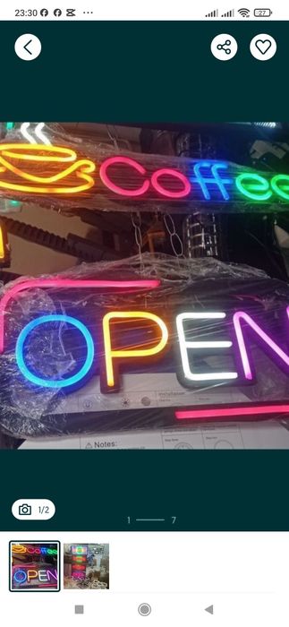 Tablichka tablo led ekran Neon