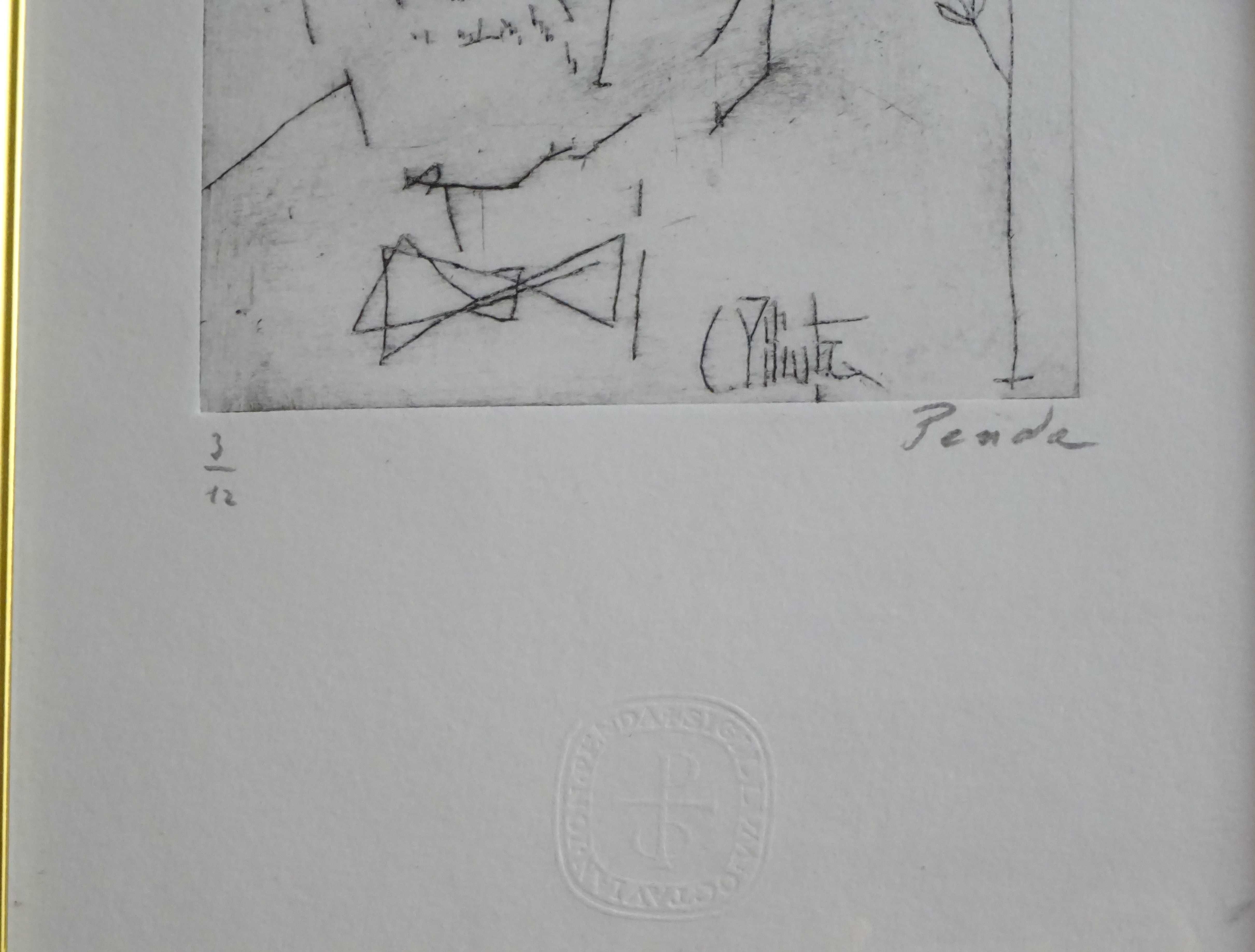 Gravura, Octavian Penda dupa Constantin Piliuta - 'Portret'