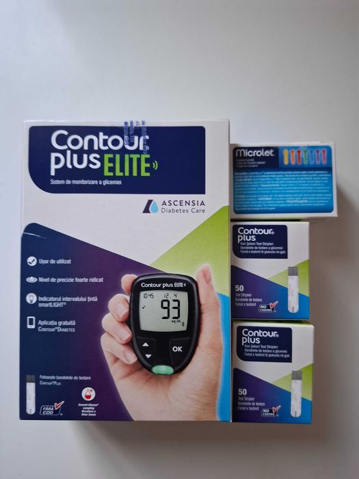 glucometru Contour plus Elite +100 teste + 25 ace