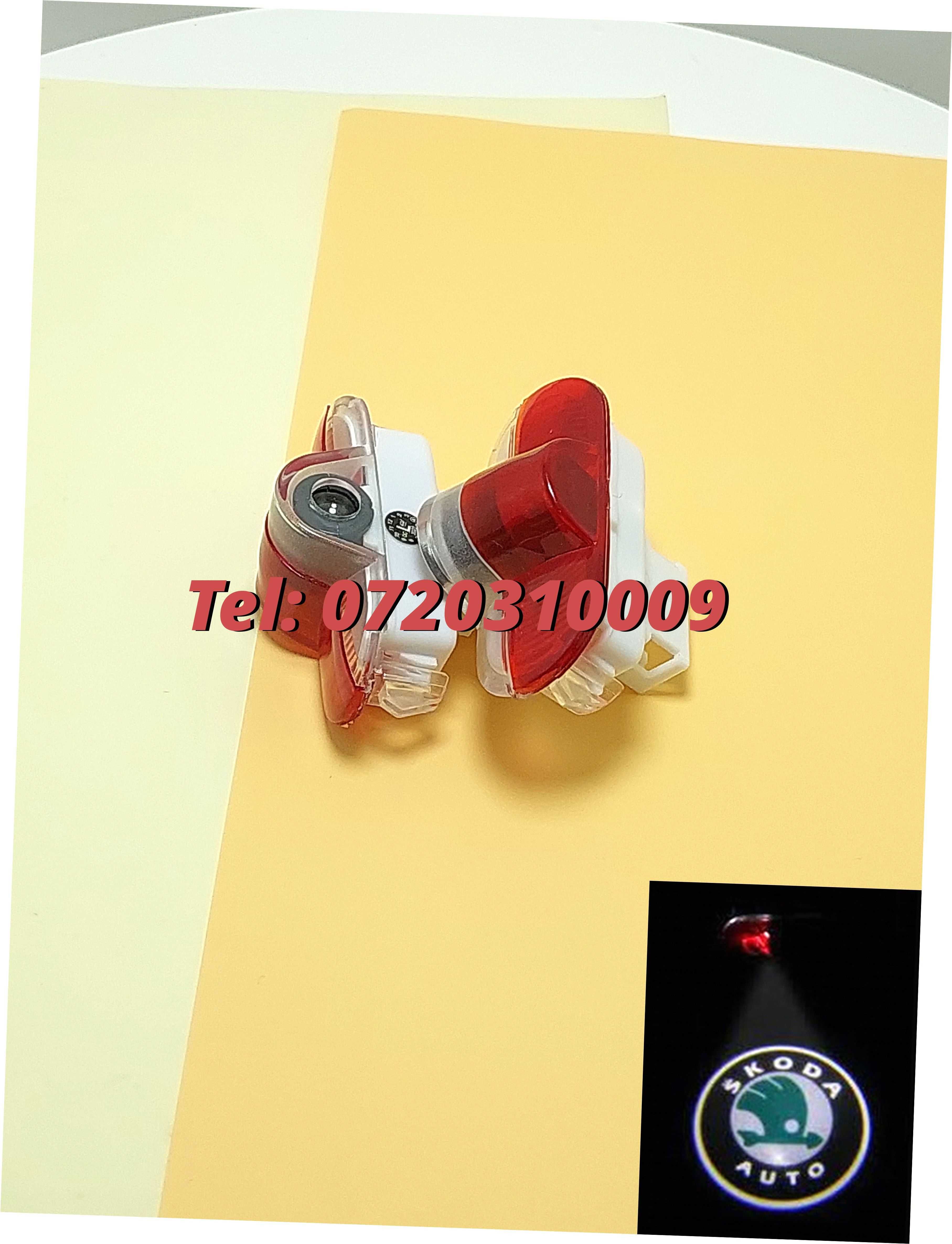 Set 2 Proiectoare Cu Logo Dedicate Skoda Octavia
