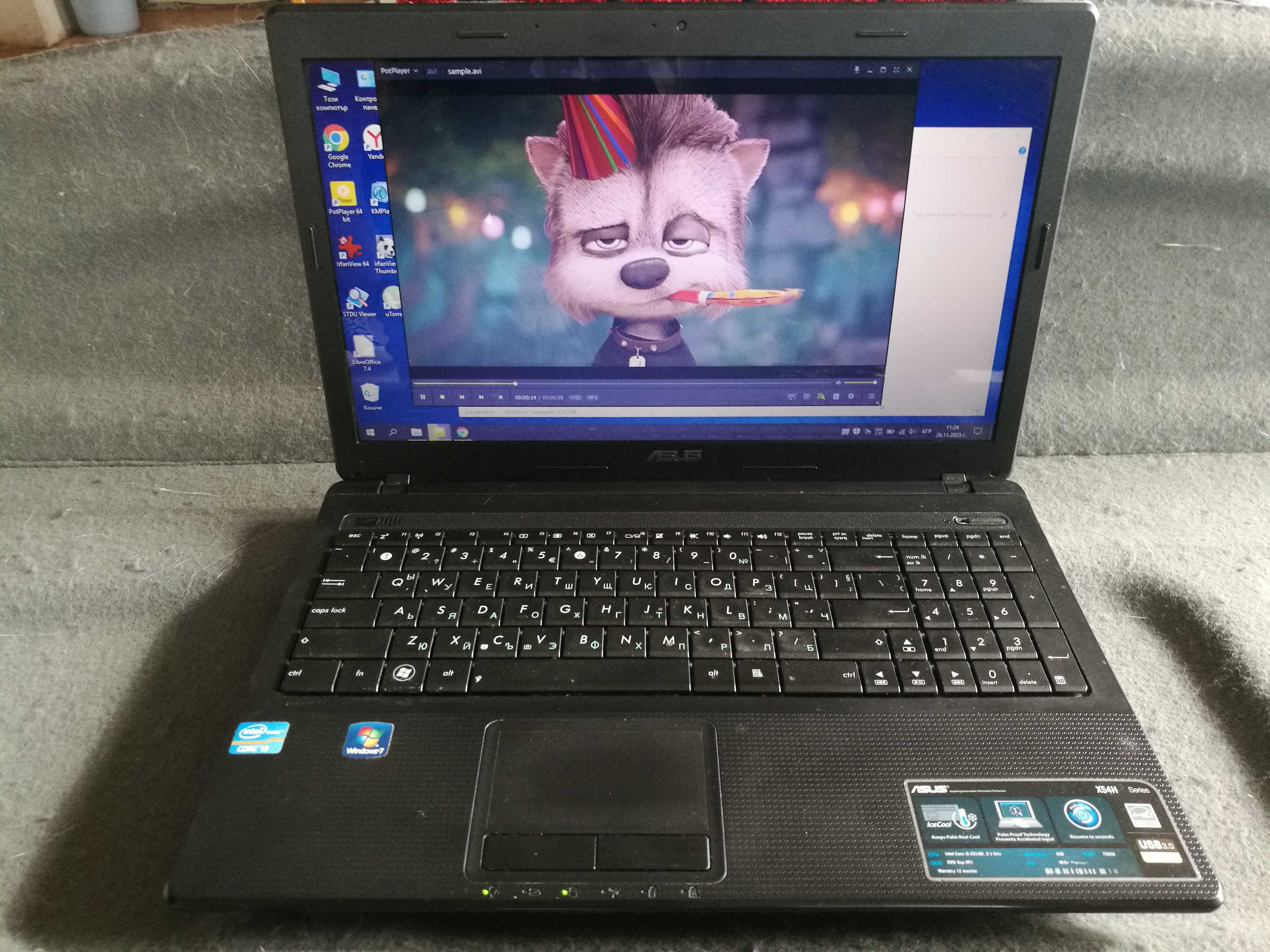 Продавам работещ лаптоп за дома Asus K54L, 15 инча