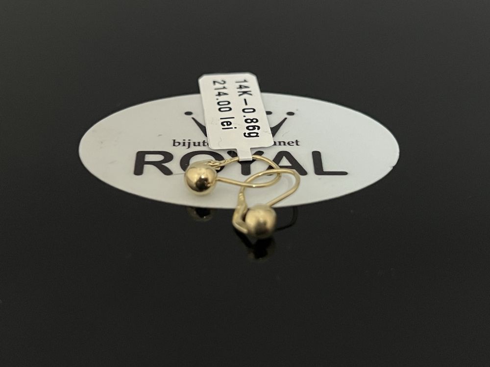 Bijuteria Royal CB : Cercei dama aur 14k 0,86gr 1cm