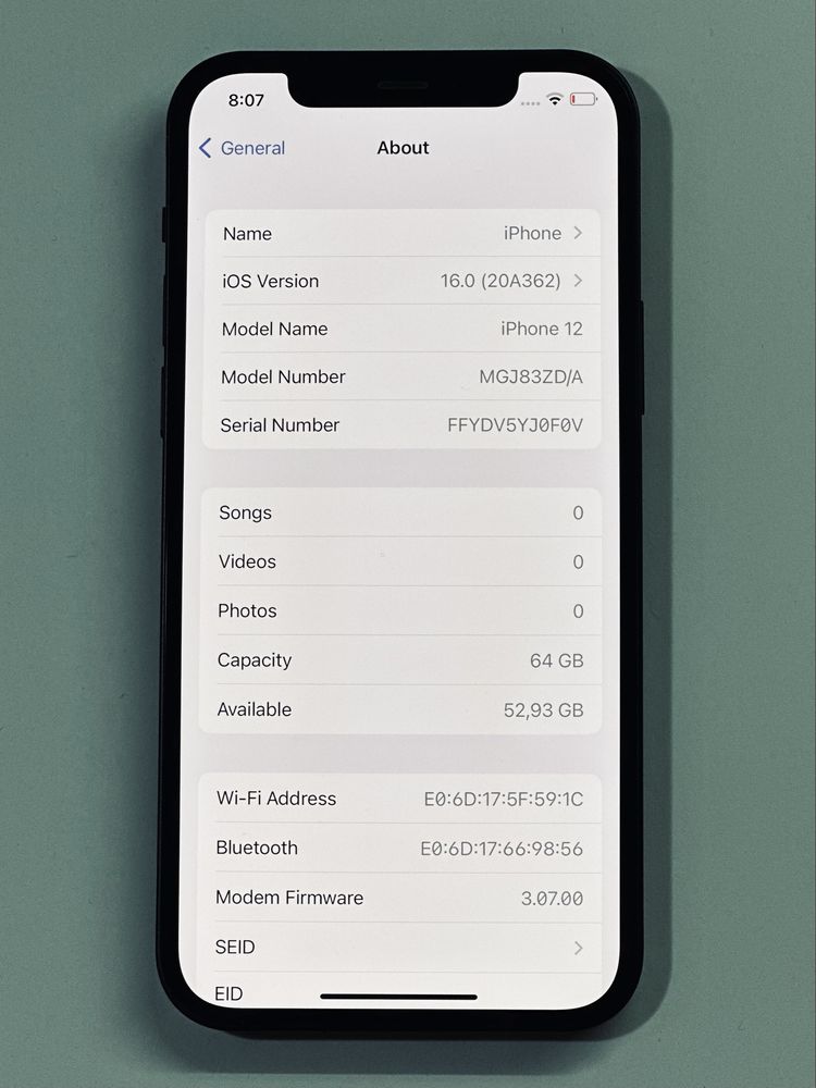 iPhone 12 Black 92% battery