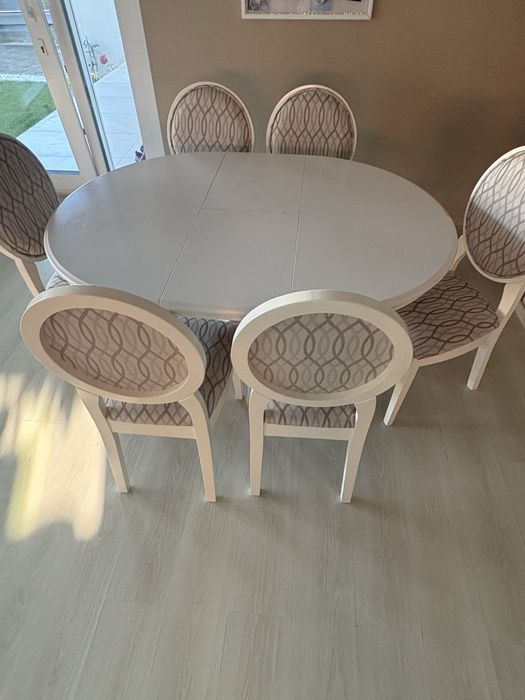 Masa dining lemn extensibila + 6 scaune