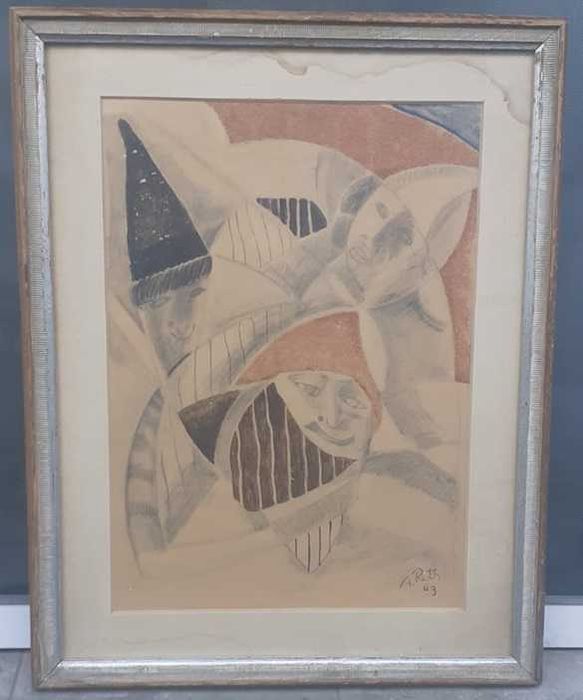 Tablou vechi cubist - semnat A. Reth 49