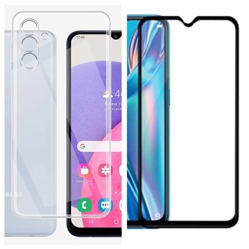 Samsung A14/A34/A54/A55 Pachet Husa Silicon Folie Sticla 12D Hard Glas