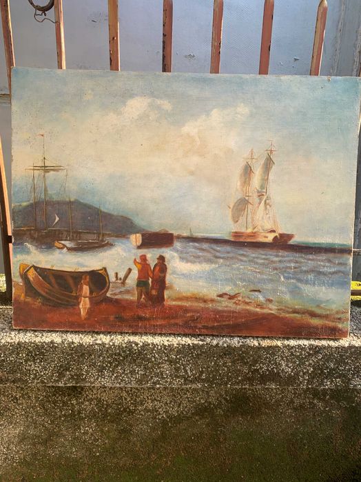 стара картина морски пейзаж