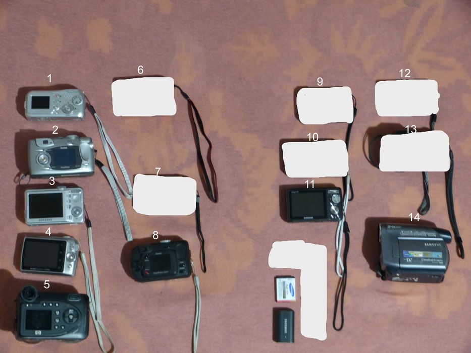 Lot 14 aparate/camere foto și video funcționale