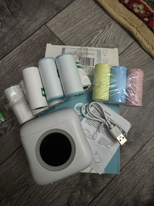 мини принтер с бумагой