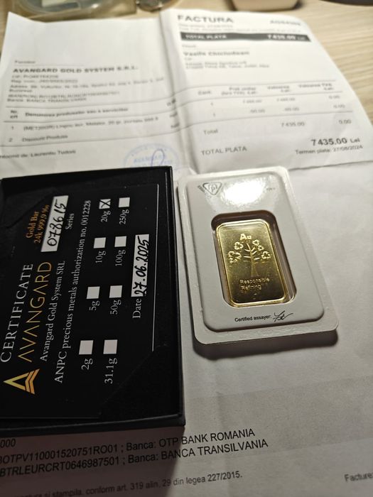 Lingou aur 20 g de vânzare