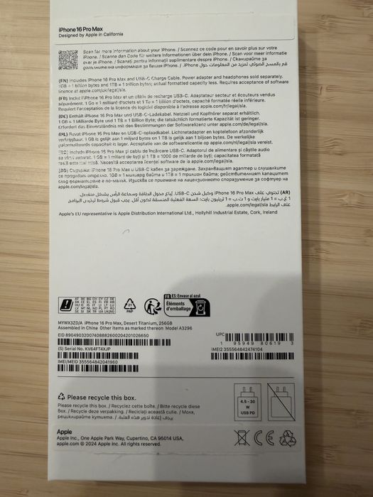 Iphone 16 Pro Max 256Gb