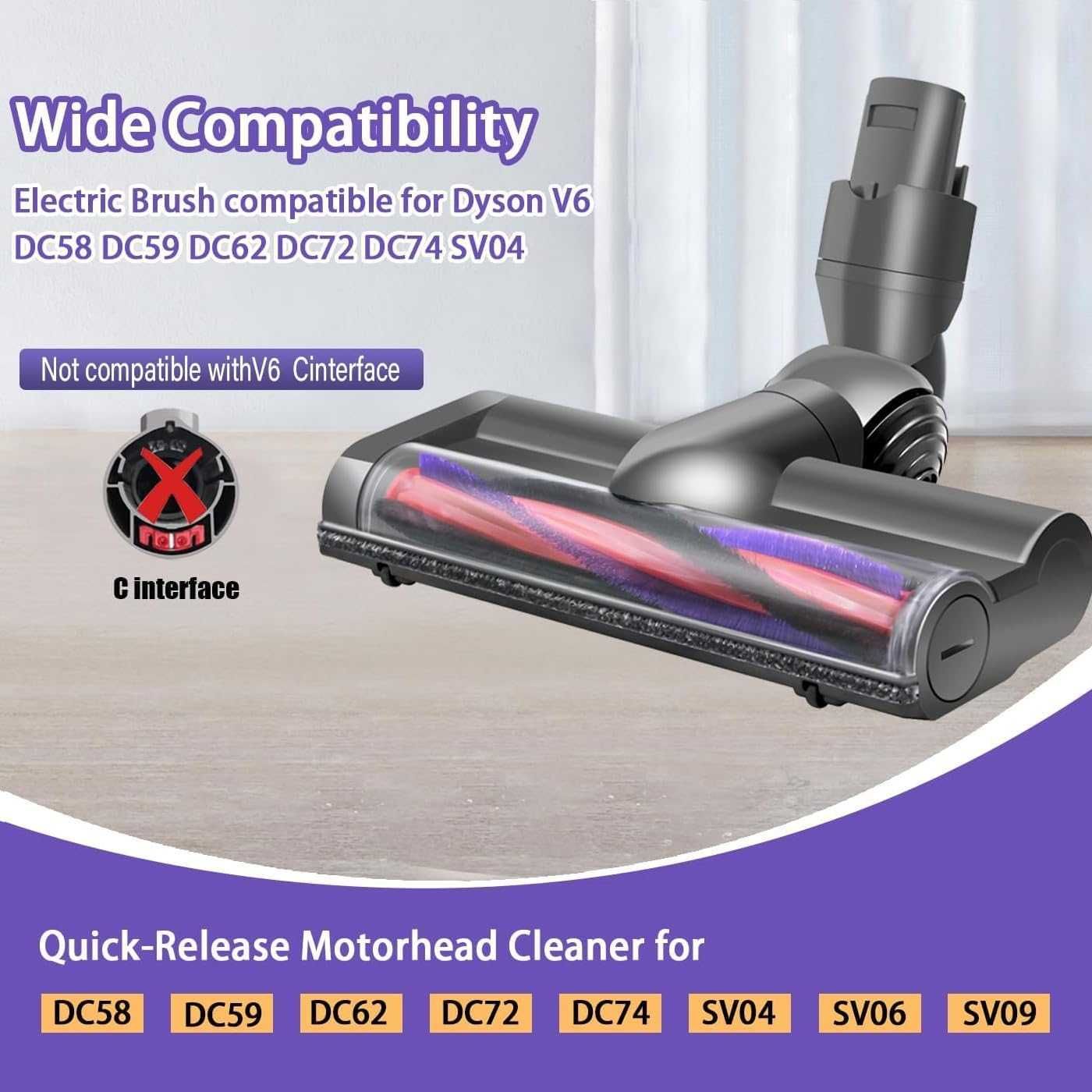 НОВА! Турбочетка за Dyson V6, DC58/DC59/DC62/SV04/ SV06/SV09