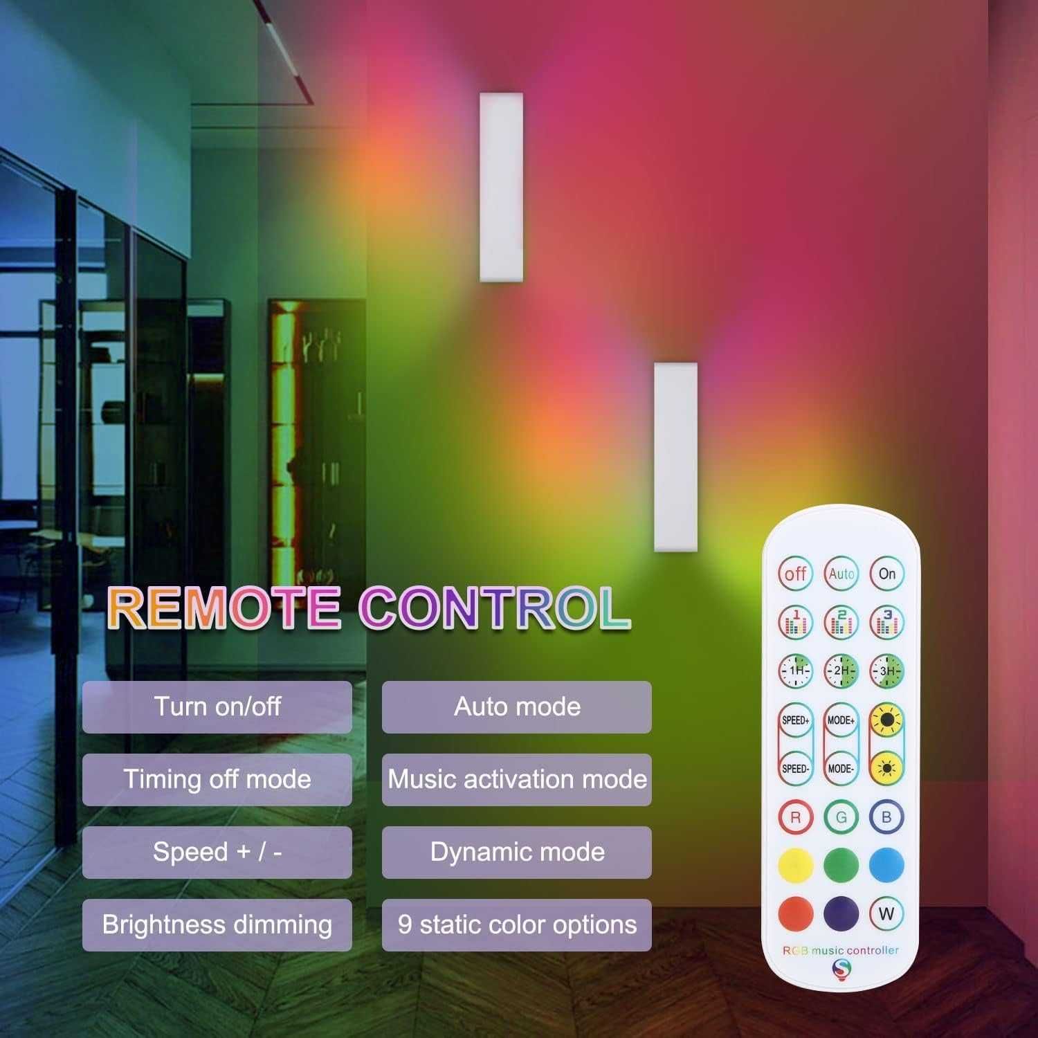 НОВА! Смарт RGB димируемa LED стенна лампа с дистанционно управление