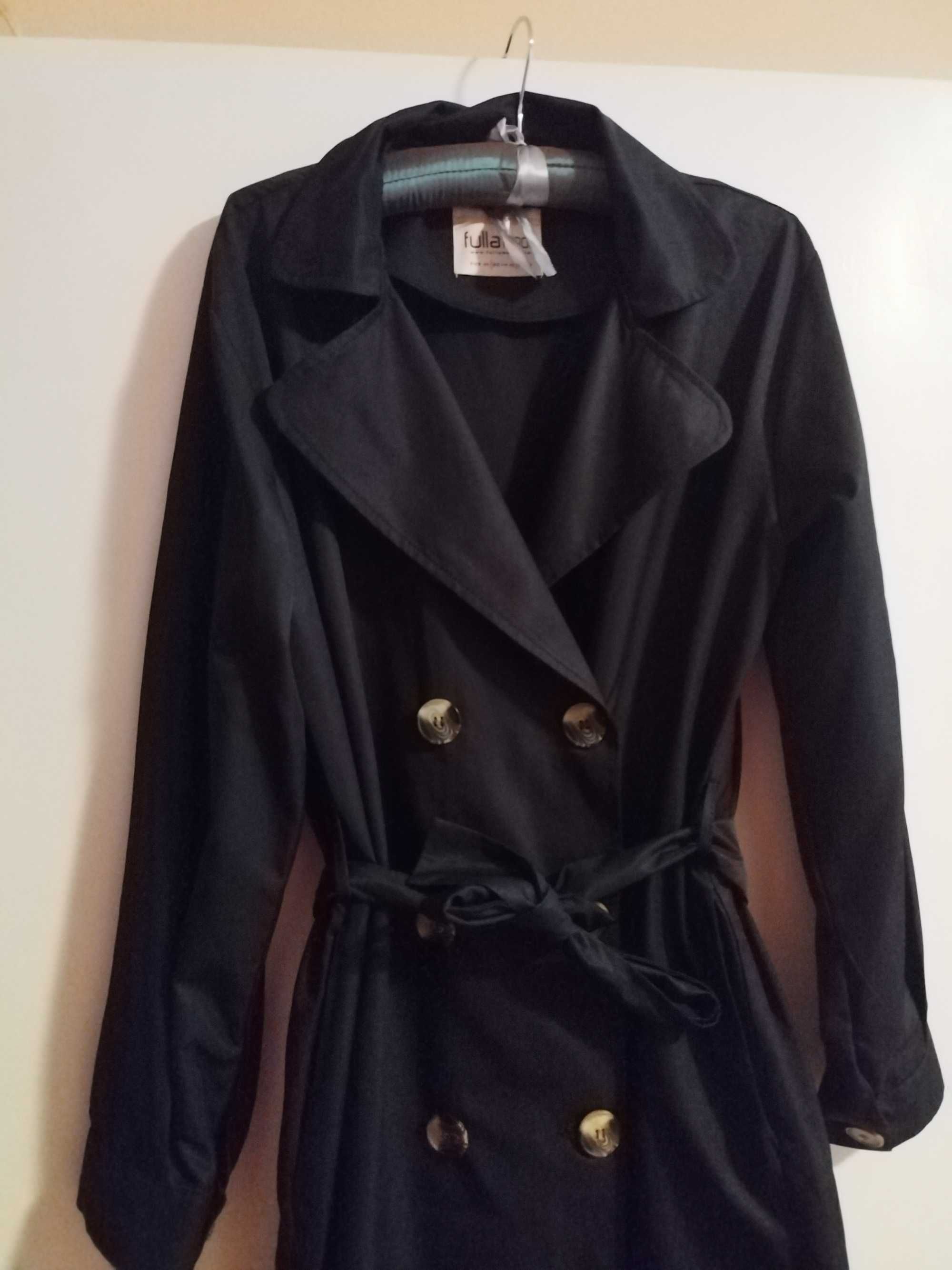 Черен дамски шлифер