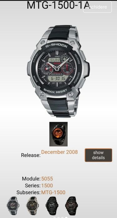 Casio G Shock MTG 1500 ( un ceas rar)